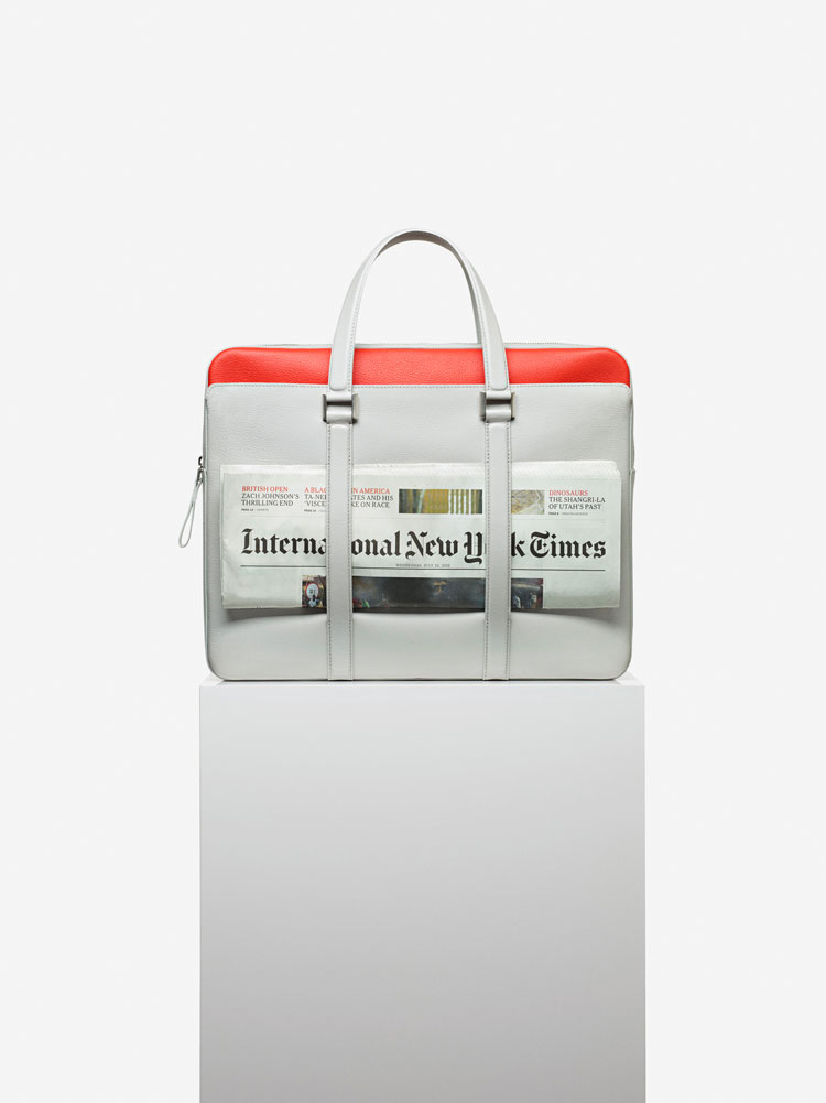 Newspaper Bag, Sellier bicolore : Lin & Piment